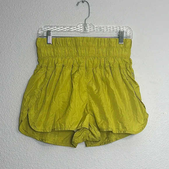 Free People FP Movement Women’s The Way Home Shorts Size Large Yellow Green - Picture 1 of 11